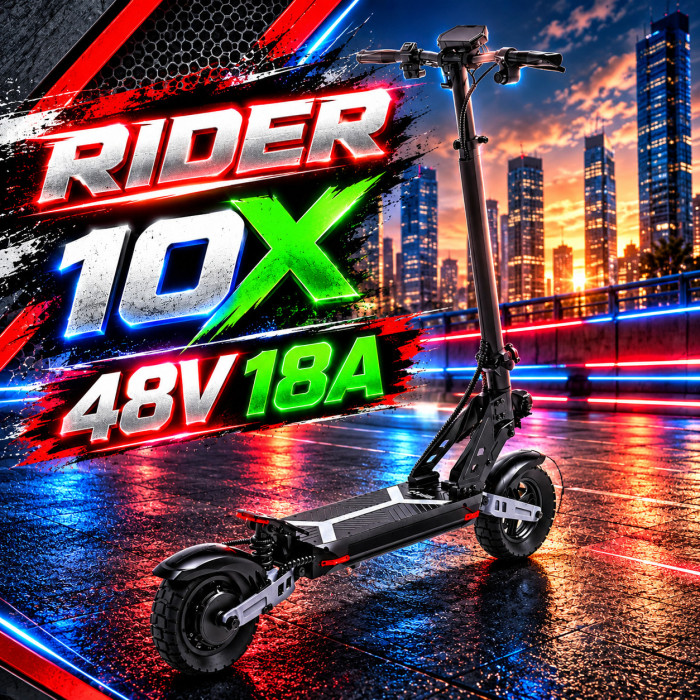 ⁦ריידר  10X/ סוללה 48V 18H מנוע 800W/מעצורי דיסק איכותיים⁩ – תמונה ⁦3⁩